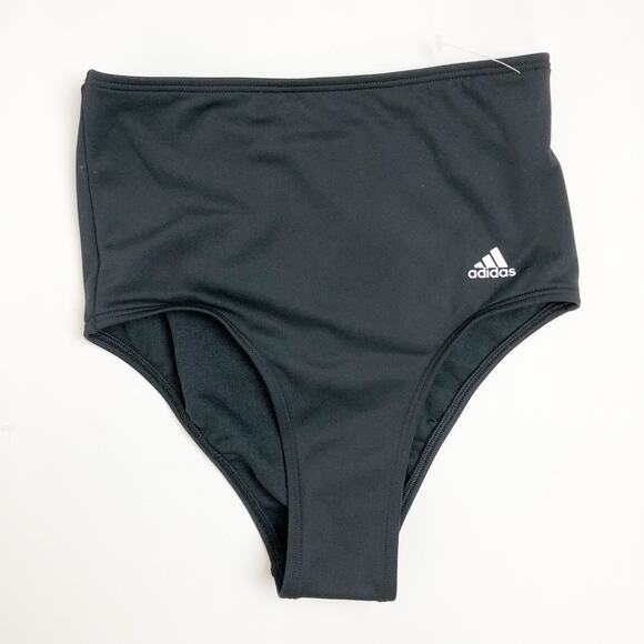 Adidas Womens Performance Swim Bottom XS Black High Waist Stretch NWT - Picture 2 of 7